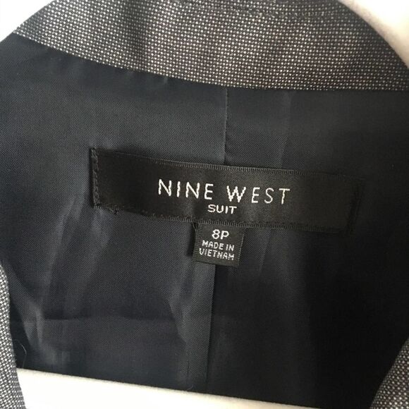 Nine West Suit One Button Blazer Jacket Gray 8P NWT Long Sleeve Workwear - Picture 3 of 10